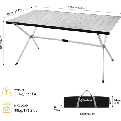 Klapptisch Aluminium 120x80cm für 4-8 Personen, leicht & stabil