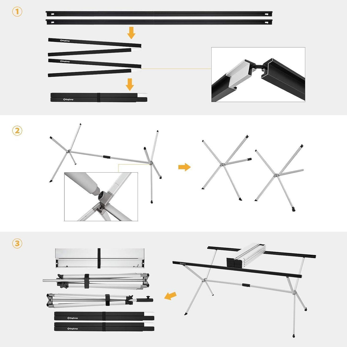 Klapptisch Aluminium 120x80cm für 4-8 Personen, leicht & stabil