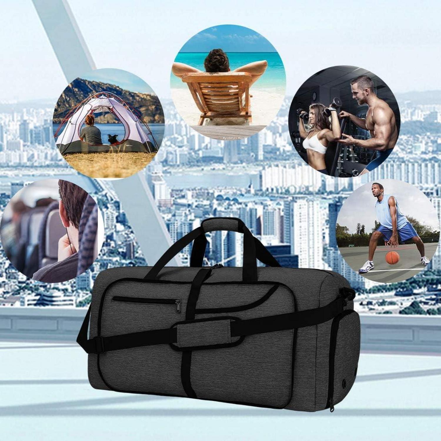 NEWHEY Sporttasche 100L Schwarz Herren Reisetasche Weekender