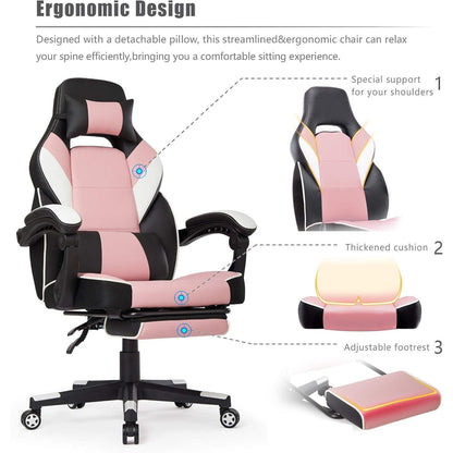 Gaming Stuhl, Ergonomischer Gamer Stuhl mit verstellbaren