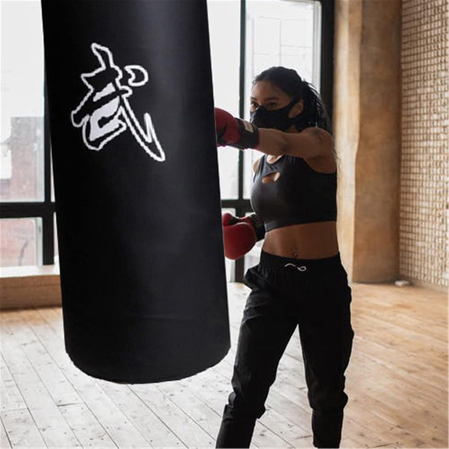 Boxsack Hängend Sandsack Set Erwachsene Jugendliche MMA UFC 100/120cm Schwarz