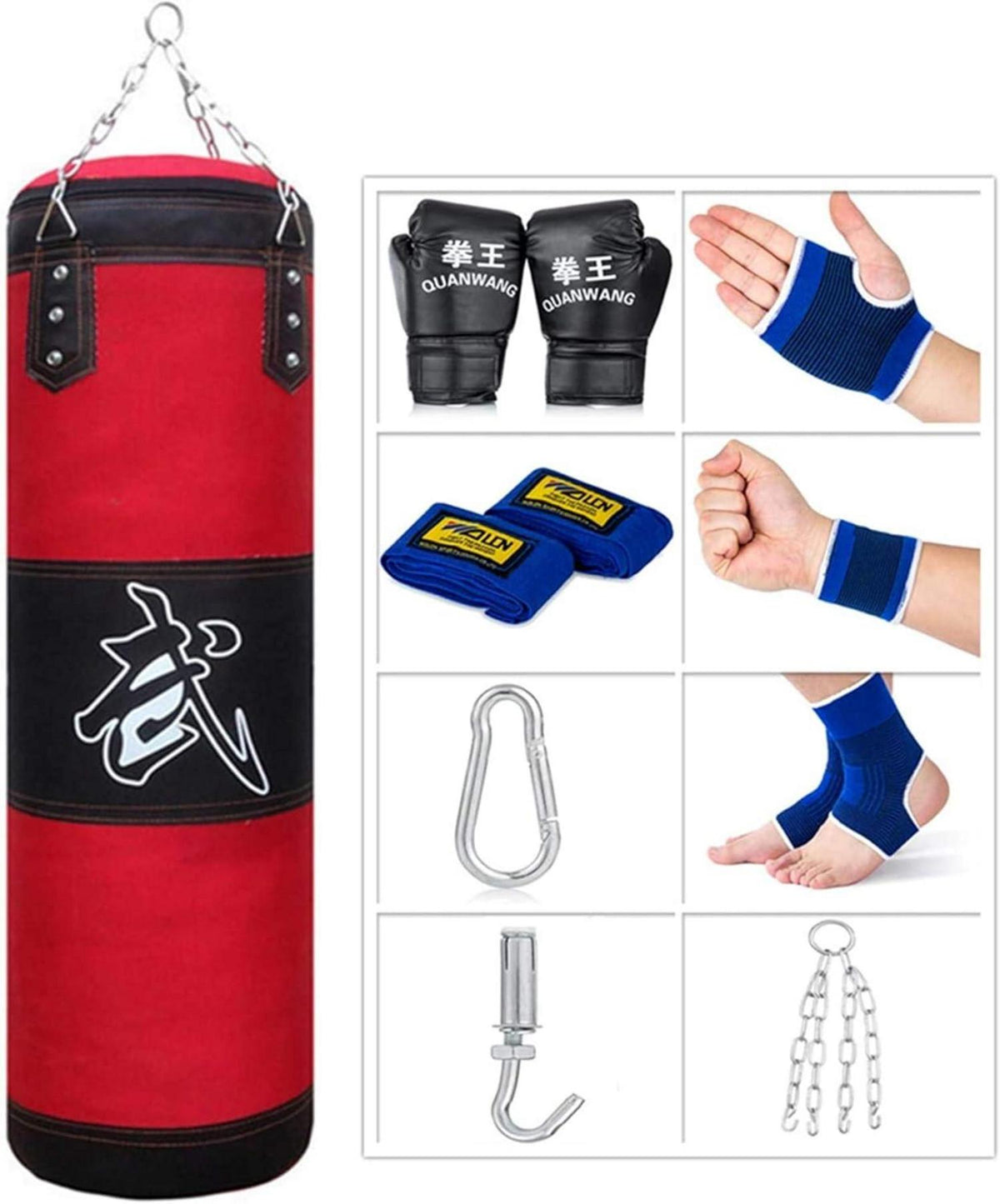 Boxsack hängend Sandsack für MMA Kickboxen Muay Thai 100/120cm Rot