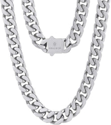 KRKC&CO Panzerkette Herren 18K Gold/Weißgold Cuban Link Chain