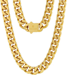 Panzerkette Herren Gold Cuban Link Chain 12mm 66cm