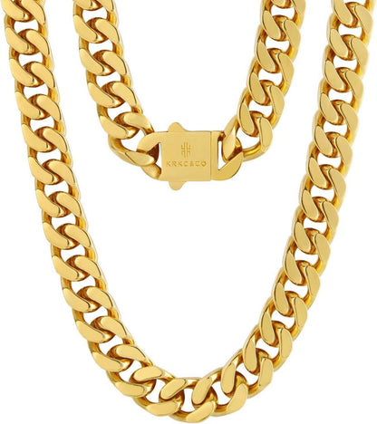 Panzerkette Herren Gold Cuban Link Chain 12mm 66cm