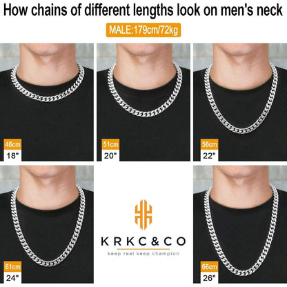 KRKC&CO Panzerkette 18K Gold/Weißgold Cuban Link Chain