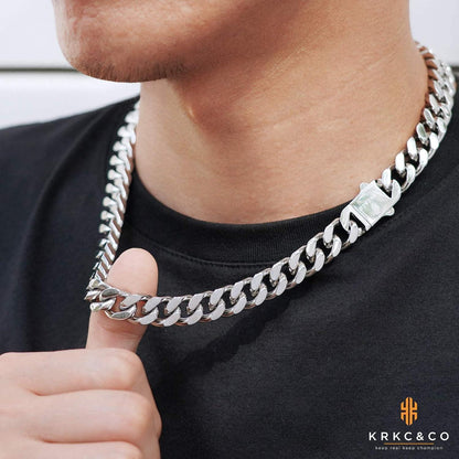 KRKC&CO Panzerkette 18K Gold/Weißgold Cuban Link Chain