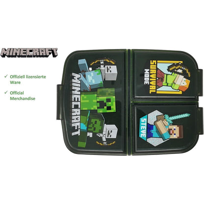 Kinder Brotdose mit 3 Fächern (Minecraft)