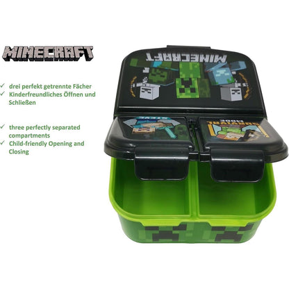 Kinder Brotdose mit 3 Fächern (Minecraft)
