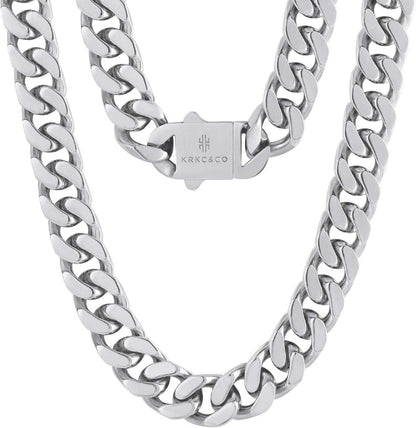 Panzerkette Herren 14mm Gold/Weißgold Cuban Chain 50.8cm
