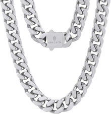 Panzerkette Herren 14mm Gold/Weißgold Cuban Chain 50.8cm