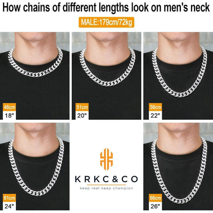 Edelstahl Panzerkette Herren 14mm 18K Gold Cuban Link Chain