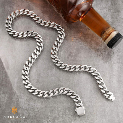 Panzerkette Herren 12mm 18K Gold Plattierte Cuban Link Chain