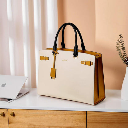 Damen Aktentasche 15.6 Zoll Leder Laptop Schultertasche Business