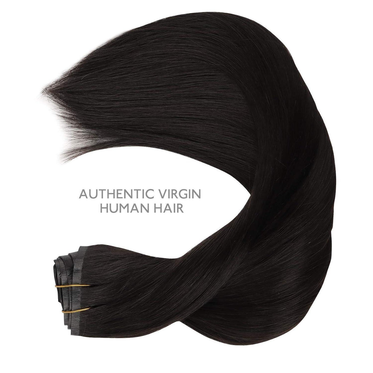 Echthaar Clip-In Extensions Schwarz 35cm - 130g