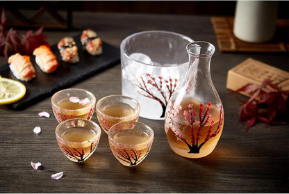 Japanisches Sake-Set Cherry Blossoms Design 1 Sake-Flasche 4 Becher 1
