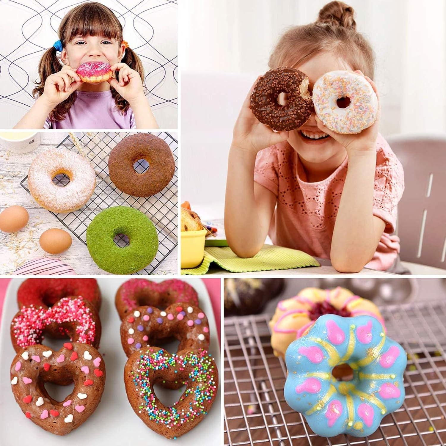 3er Set Silikon Donut Backformen 6 Hohlräume Antihaft Hitzebeständig