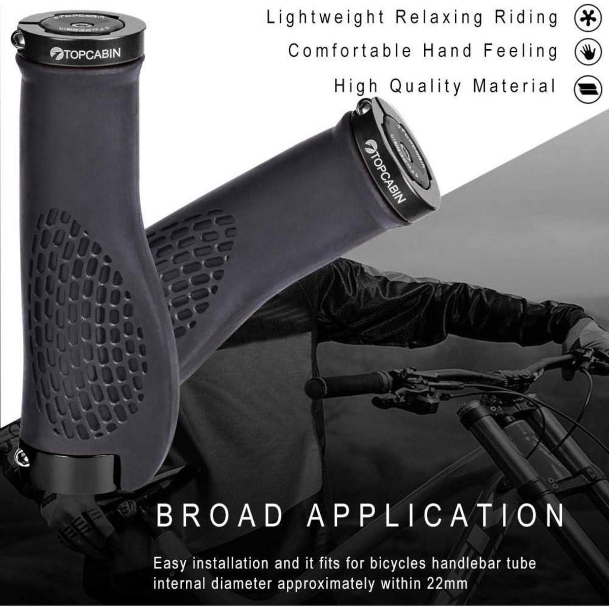 Ergonomische Fahrradgriffe mit Schraubenden & Aluminiumkappen