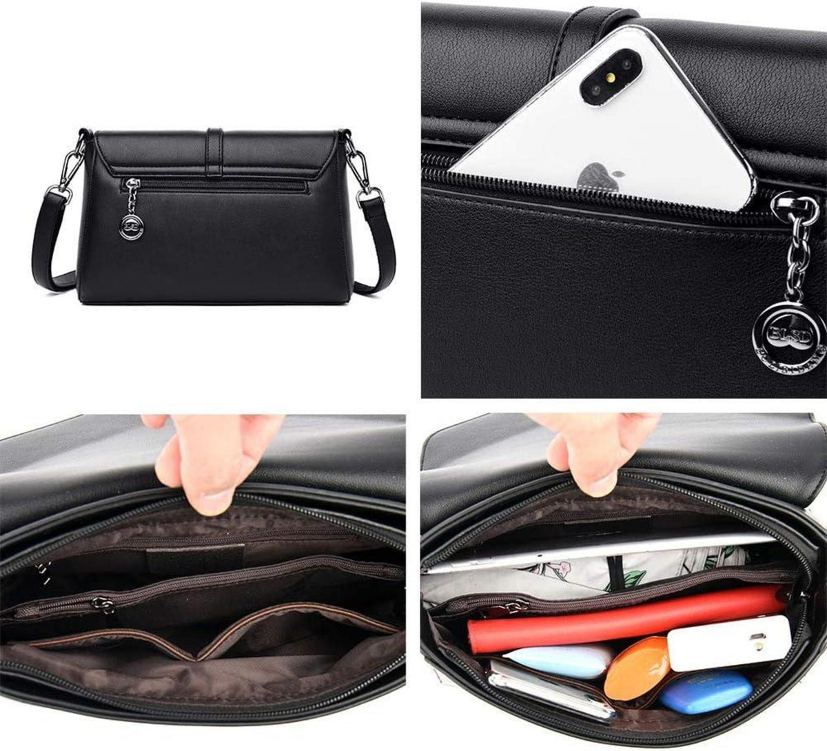 Damen Umhängetasche PU-Leder Schultertasche Elegant Handtasche EINWEG