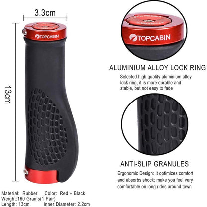 Ergonomische Fahrradgriffe mit Schraubenden – Rot