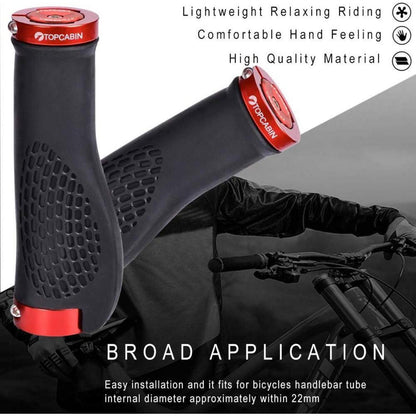 Ergonomische Fahrradgriffe mit Schraubenden – Rot