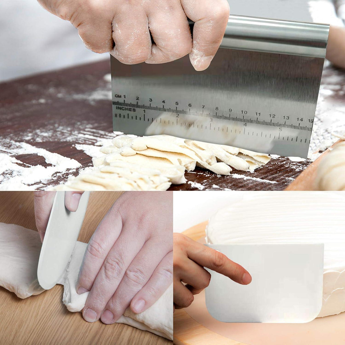 Backen Teigschneider Edelstahl Torten- und Kuchenschaber Set