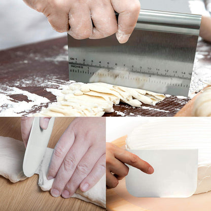Backen Teigschneider Edelstahl Torten- und Kuchenschaber Set