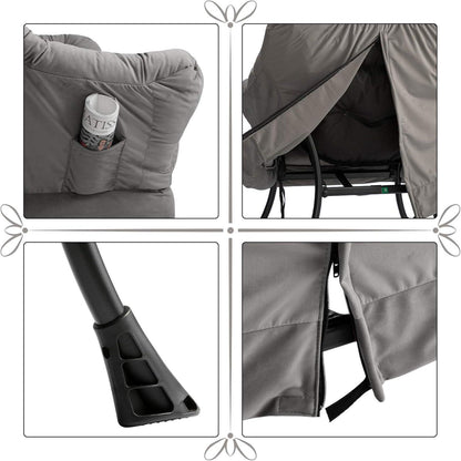 Ohrensessel Samt Relaxsessel Dunkelgrau – Bequemer Lesesessel