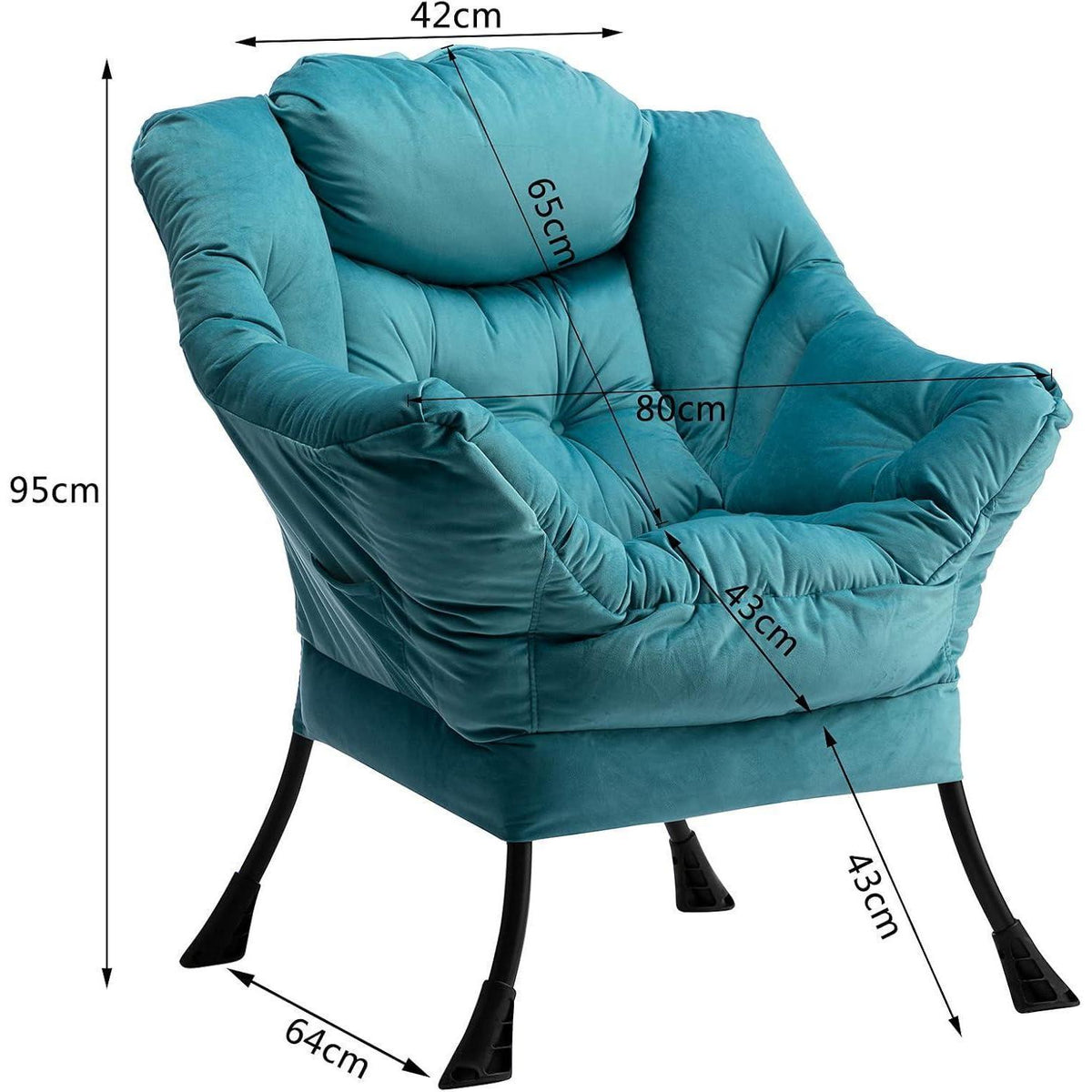 Ohrensessel Samt Blau – Bequemer Relaxsessel für Wohnzimmer