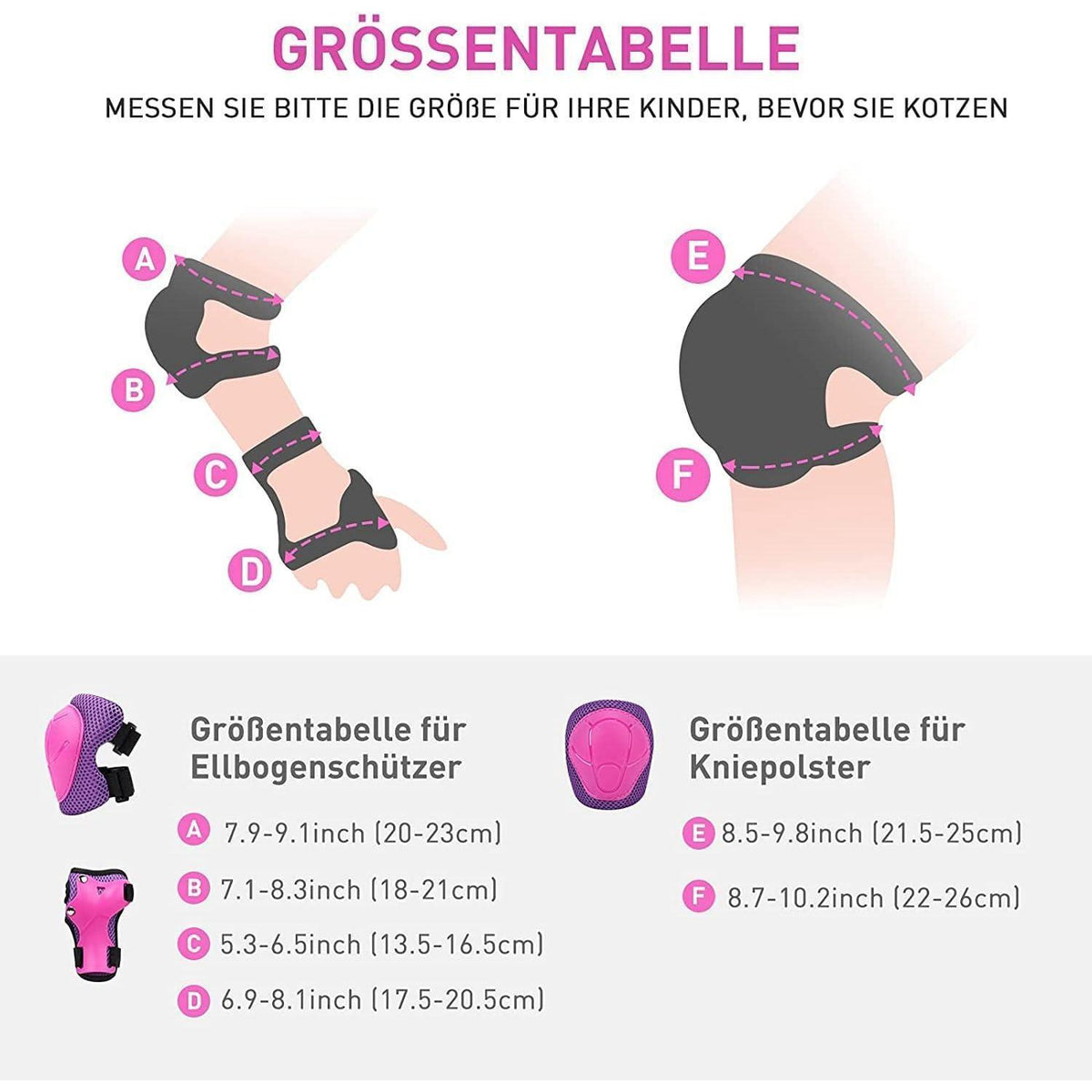 Schonerset Kinder 6-in-1 Rosa/Lila für 3-7 Jahre