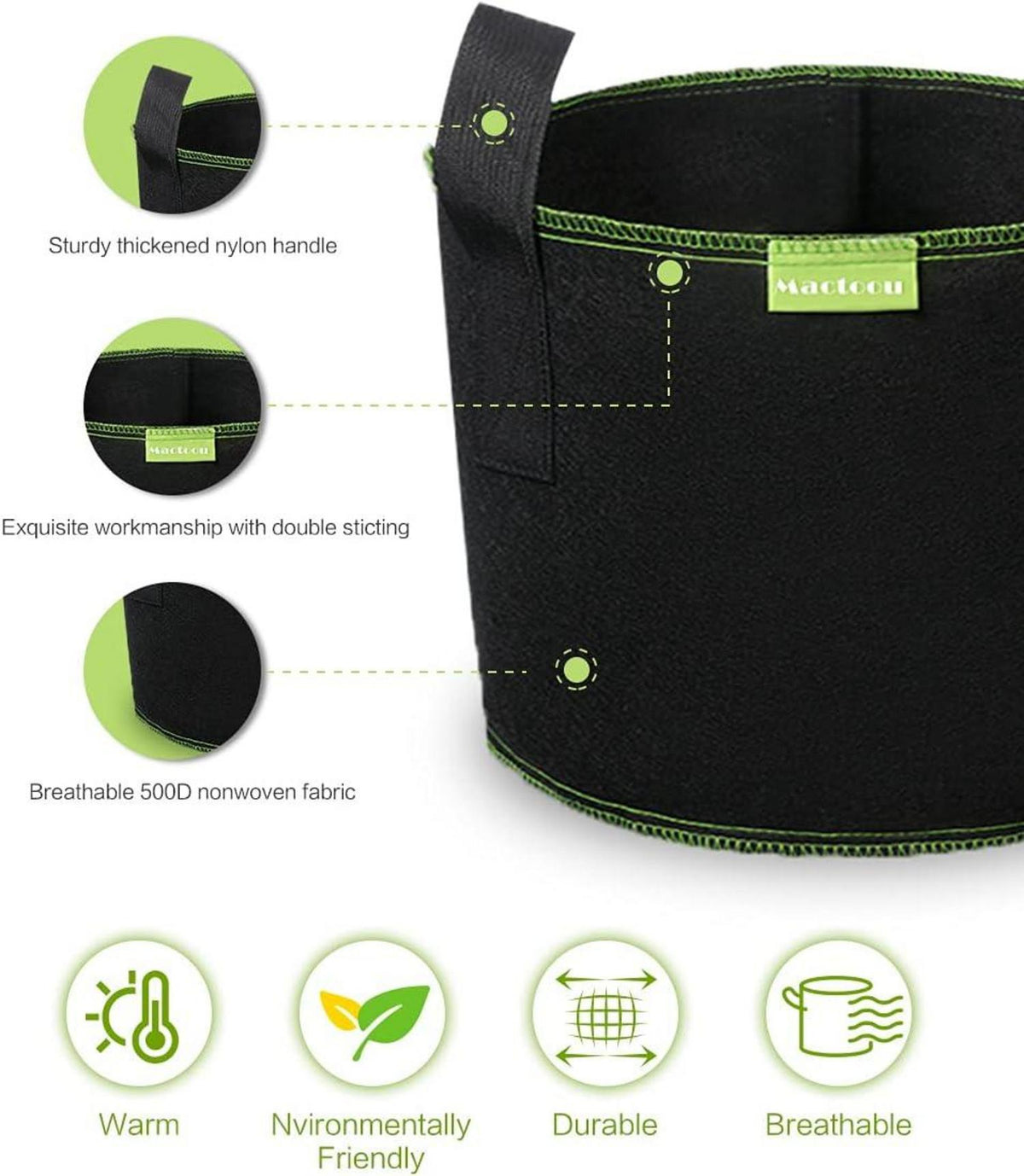 Tomaten Pflanzsack 5er Set 12L Vliesstoff mit