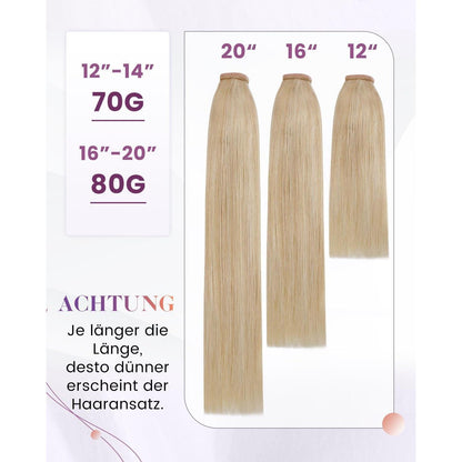 Echthaar Zopfverlängerung Blond Highlight 50cm