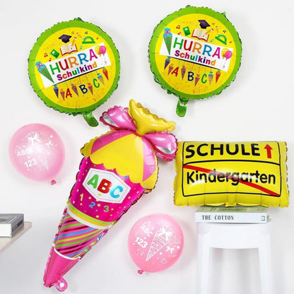 Einschulung Deko Set Mädchen Rosa Schulkind Banner