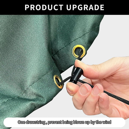 Robuste runde Gartentischabdeckung 190x80cm Grün