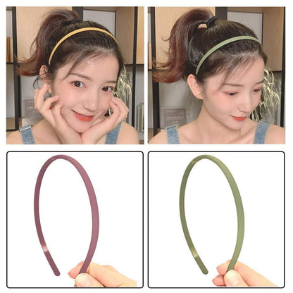 12er Set dünne Gummi-Haarreifen 8mm Zähne Mädchen Frauen Kinder