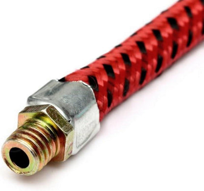 Ersatzschlauch für Fahrradluftpumpe 60 cm Metall Nylon Rot Amerikanisches Ventilkopf-Design