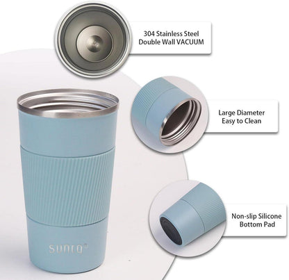SUNTQ Thermo Kaffeebecher aus Edelstahl 380ml Doppelwand