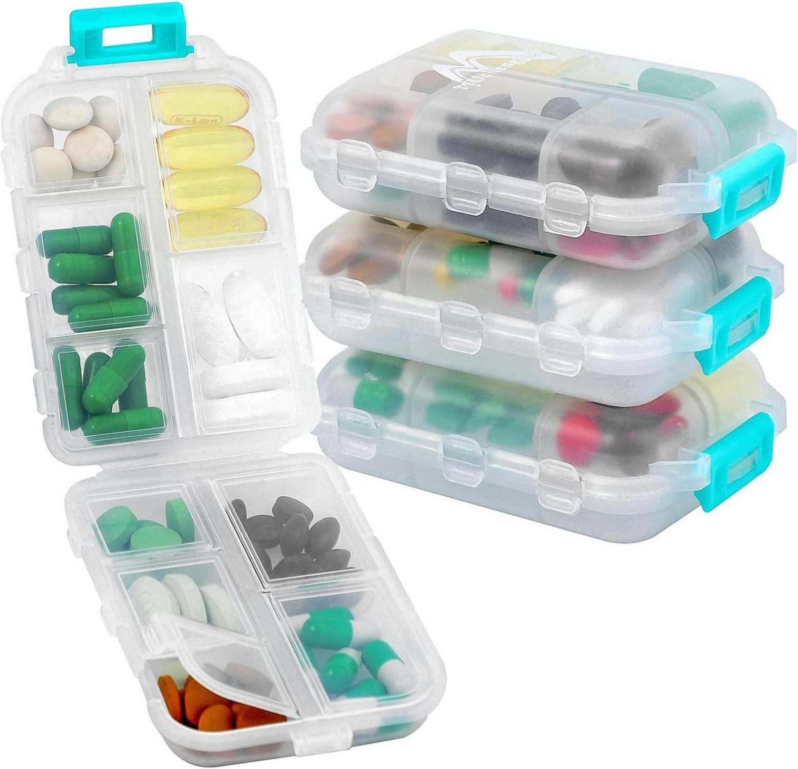 Tablettenbox 7 Tage Pillendose 10 Fächer MedikamentenboxLeicht Zu