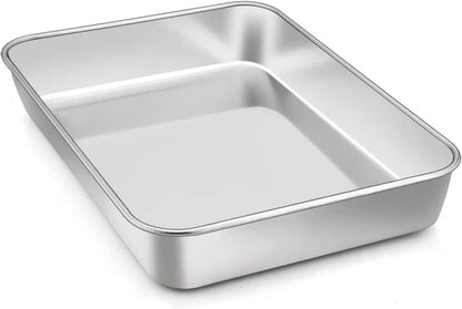 Backblech Edelstahl: Rechteckige Auflaufform für gesundes Backen