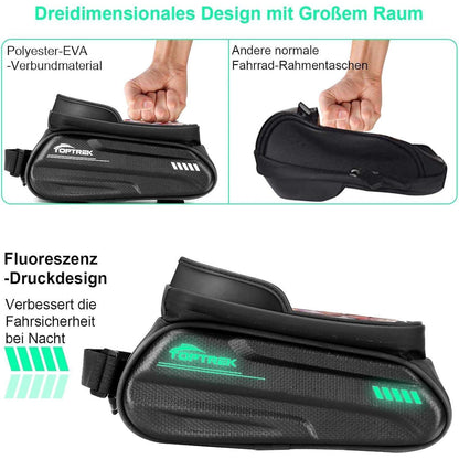 Toptrek Fahrradtasche Rahmen Wasserdicht Handytasche 6,7