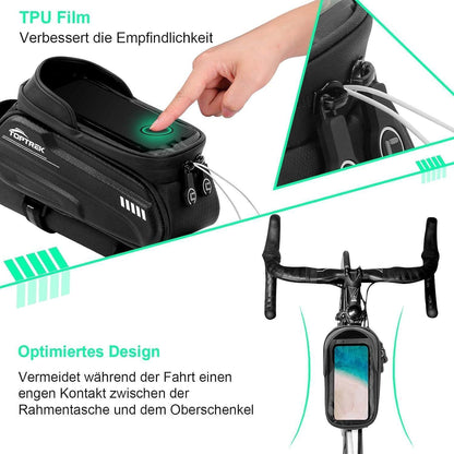 Toptrek Fahrradtasche Rahmen Wasserdicht Handytasche 6,7