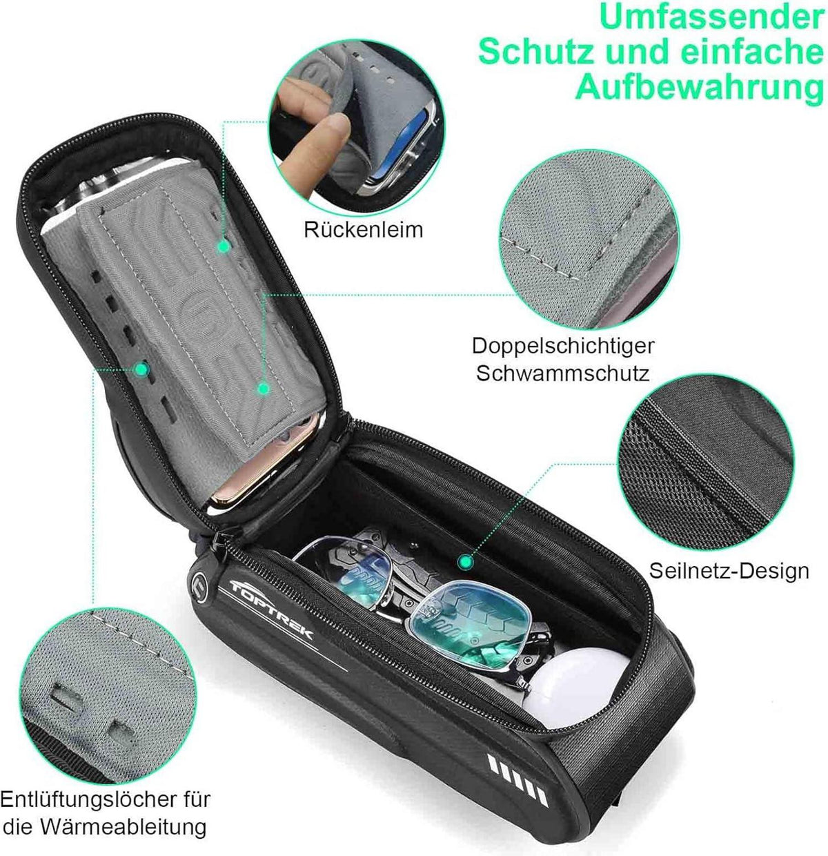 Fahrradtasche Rahmen Wasserdicht Handytasche Fluoreszierendes Design