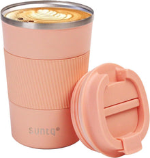 Isolierter Kaffeebecher Thermo aus Edelstahl 380ml Rosafarben
