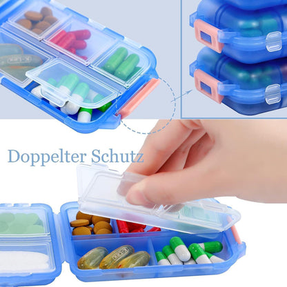 Tablettenbox 7 Tage Pillendose 10 Fächer Medikamentenbox
