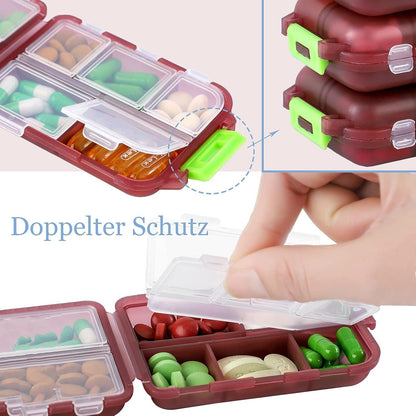 Tablettenbox 7 Tage für Medikamentenplanung - 4er Pack
