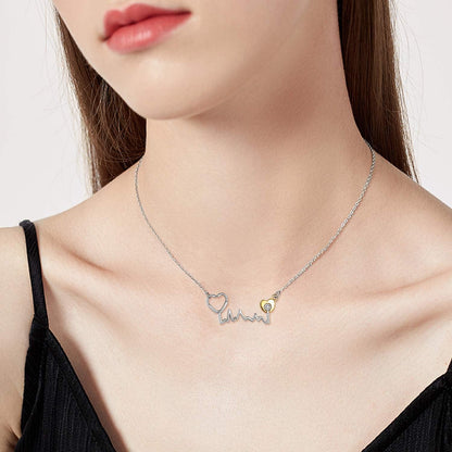Sterling Silver Stethoskop Halskette Heartbeat EKG Schmuck für Frauen