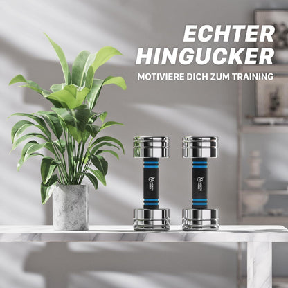 Einstellbare Stahl Kurzhantel 15kg Blau mit Schaumstoff-Griff