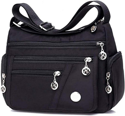 Leichtes Nylon-Oxford-Gewebe mit Mehrfachtaschen Schwarz