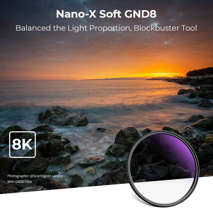 58mm K&F Concept Nano-X Soft GND8 ND0,9 Grauverlaufsfilter