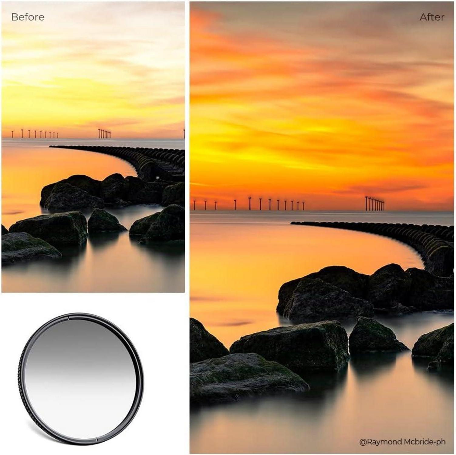 58mm Soft GND8 Verlaufsfilter ND0,9 Optisches Glas